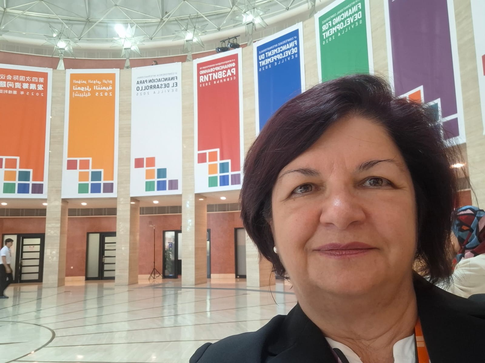 Bianka Aleksandrova  IV Conferencia de la ONU sobre Financiación para el Desarrollo que se celebró en estos días calurosos en Sevilla Junio 2025
